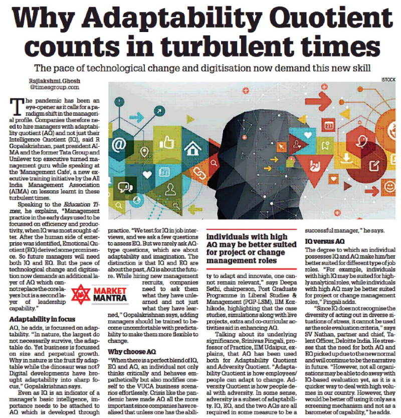 Why Adaptability Quotient Counts in Turbulent Times?