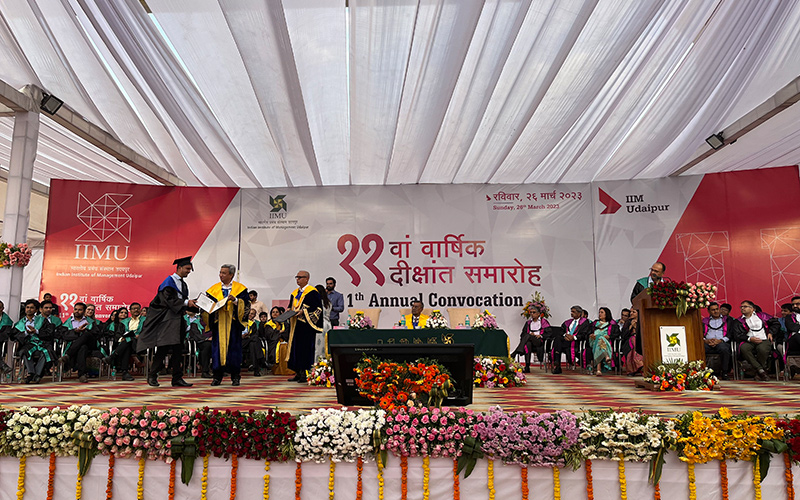 IIM Udaipur awards MBA Degrees to 398 students at its 11th Annual Convocation