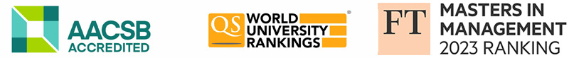 AACSB ACCREDITED, QS WORLD UNIVERSITY RANKINGS, FT Master in Management