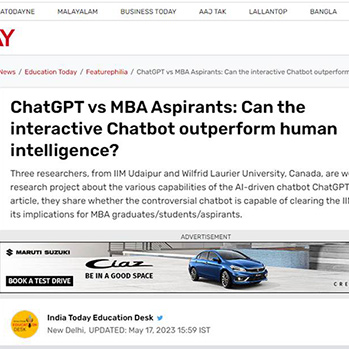 ChatGPT vs MBA Aspirants: Can the interactive Chatbot outperform human intelligence?