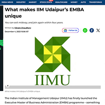 What makes IIM Udaipur’s EMBA unique