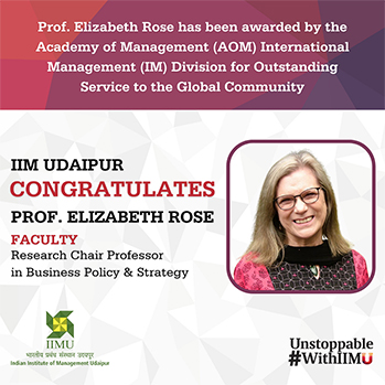 Prof. Elizabeth Rose was recognised by the Academy of Management's International Management Division for Outstanding Service to the Global Community.